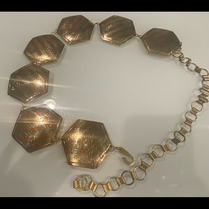 Vintage Brass and Copper Concho Chain belt 37” total length